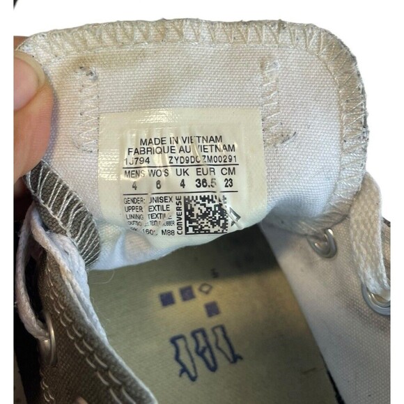 Converse CT All Star 1J794 Men‎ 4  Women 6.0 Gray Charcoal Low Top Shoes Unisex - Picture 8 of 10